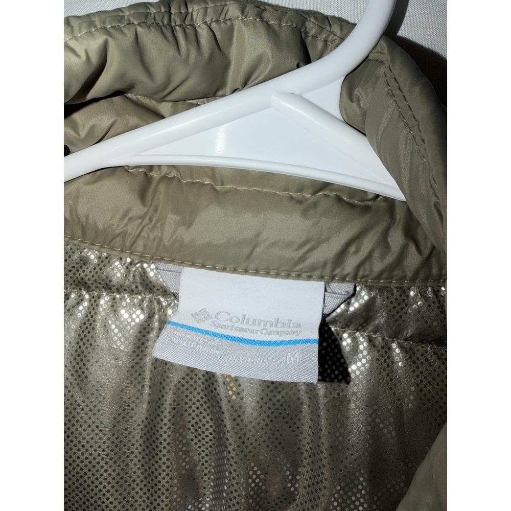 Columbia Down Puffer Jacket Mens Medium Green Full Zip - Picture 5 of 7